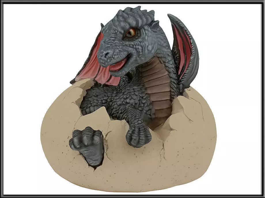 Baby Dragon Hatchling In Egg Low-poly 3D model