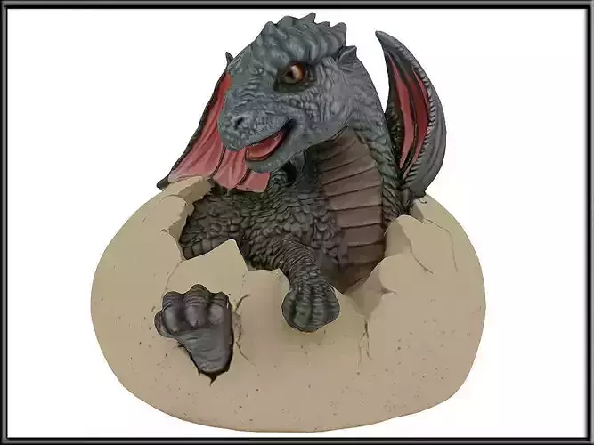 Baby Dragon Hatchling In Egg