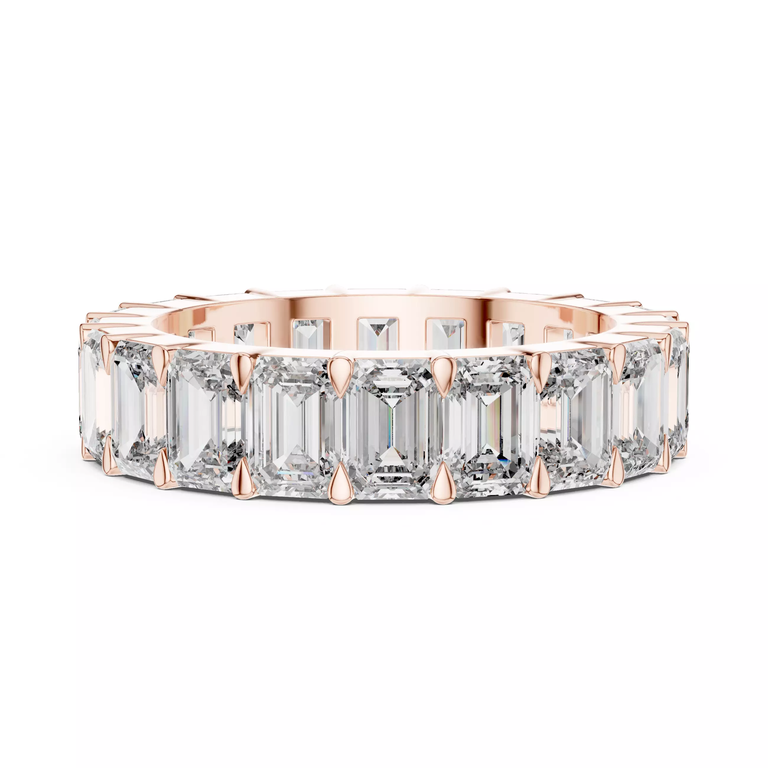 Emerald Diamond Solitaire Ring 3D print model