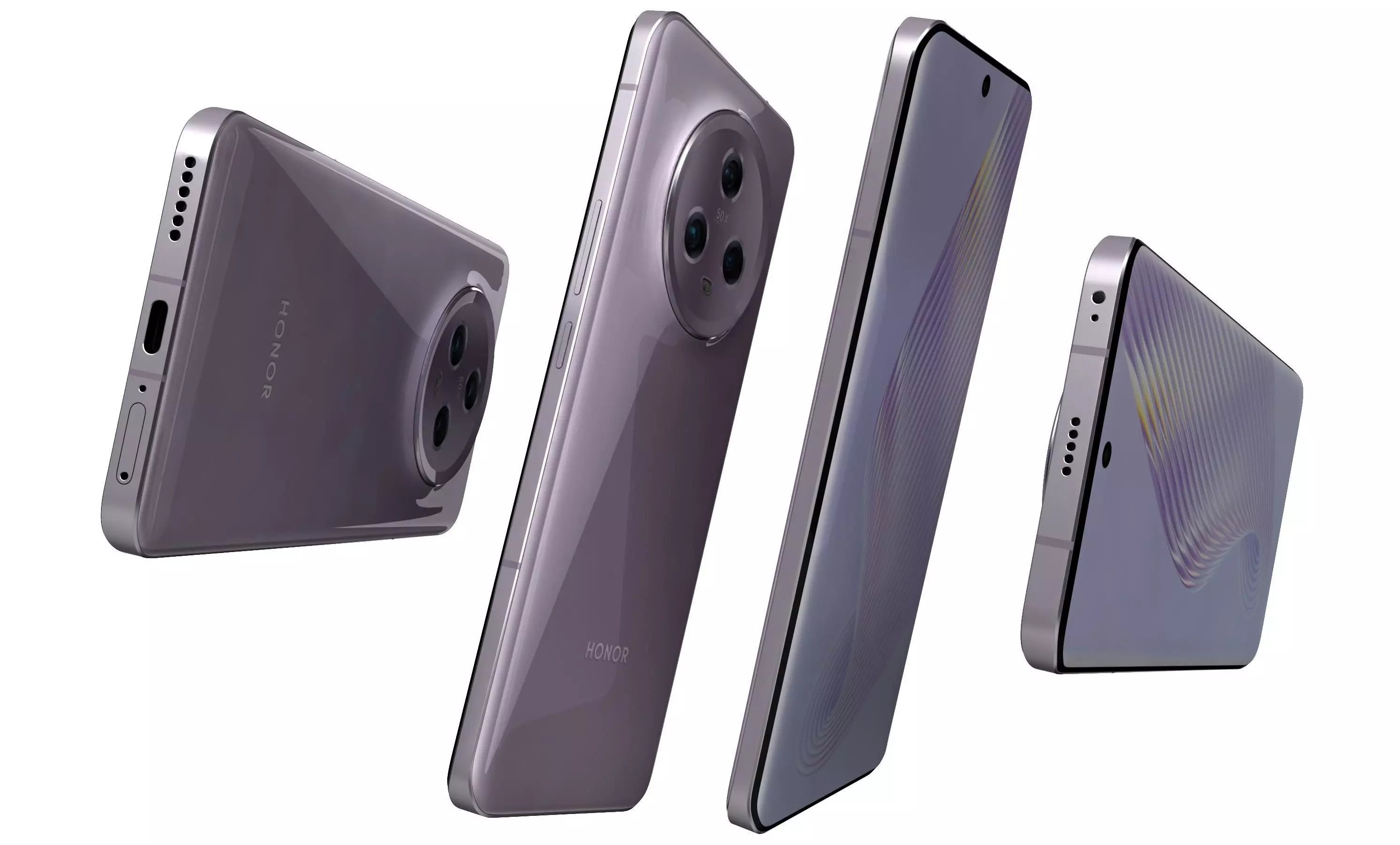 Honor Magic 5 Purple High Poly 3D model_5