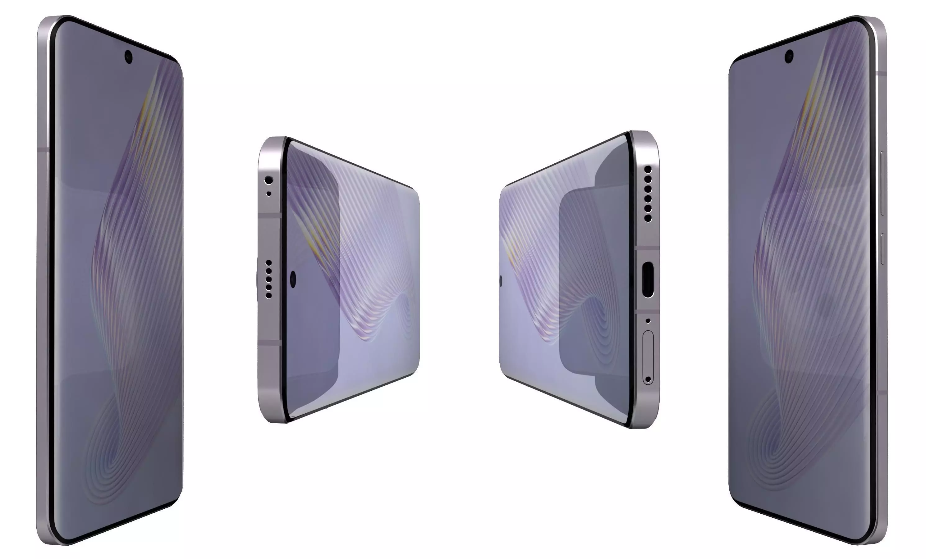 Honor Magic 5 Purple High Poly 3D model_2