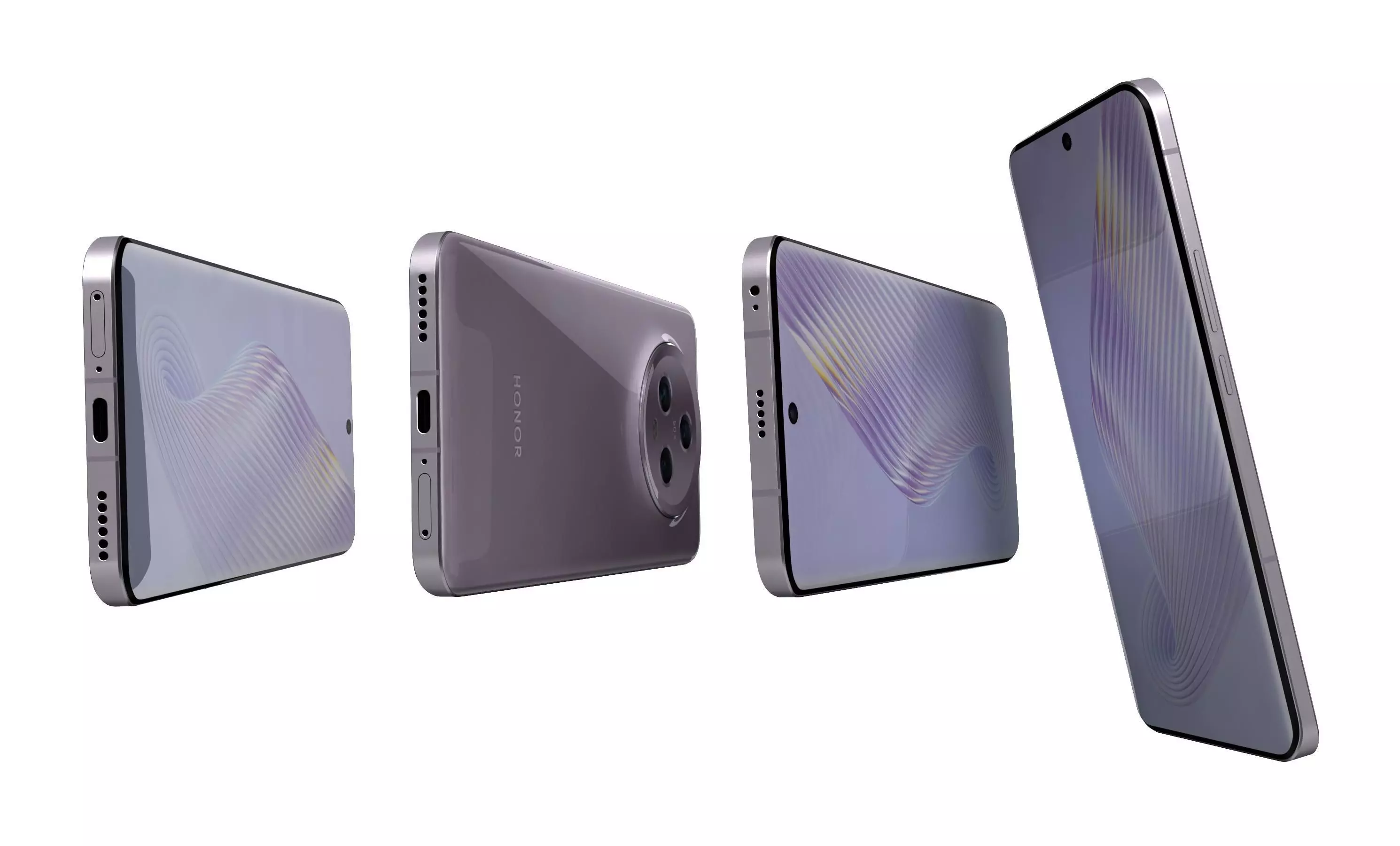 Honor Magic 5 Purple High Poly 3D model_6