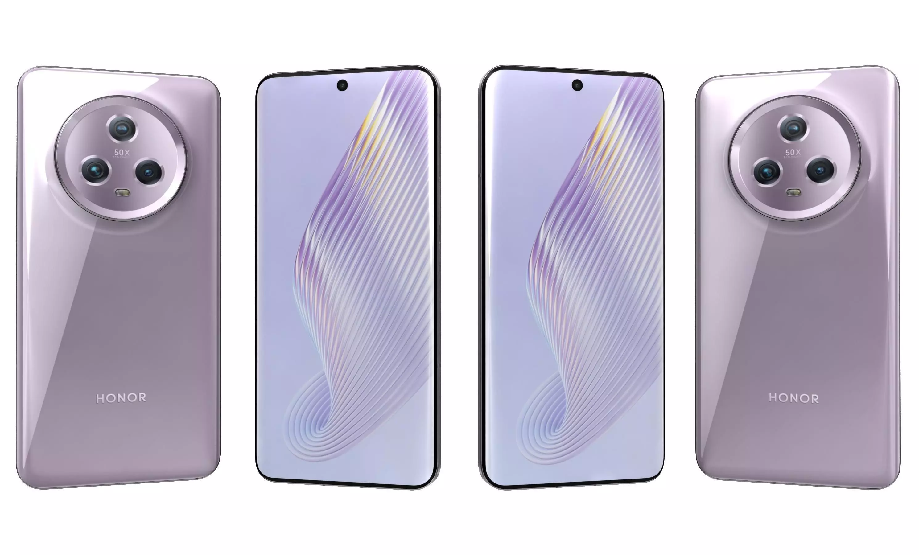 Honor Magic 5 Purple High Poly 3D model_0