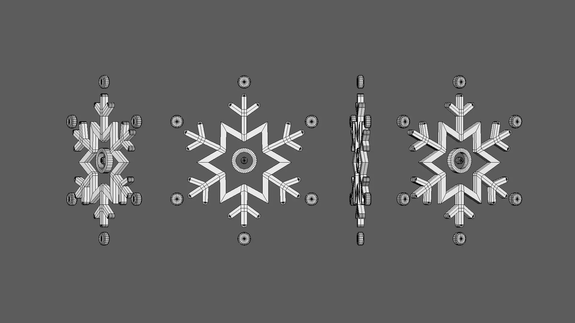 Prop002 Snowflakes 01 Low-poly 3D model_4