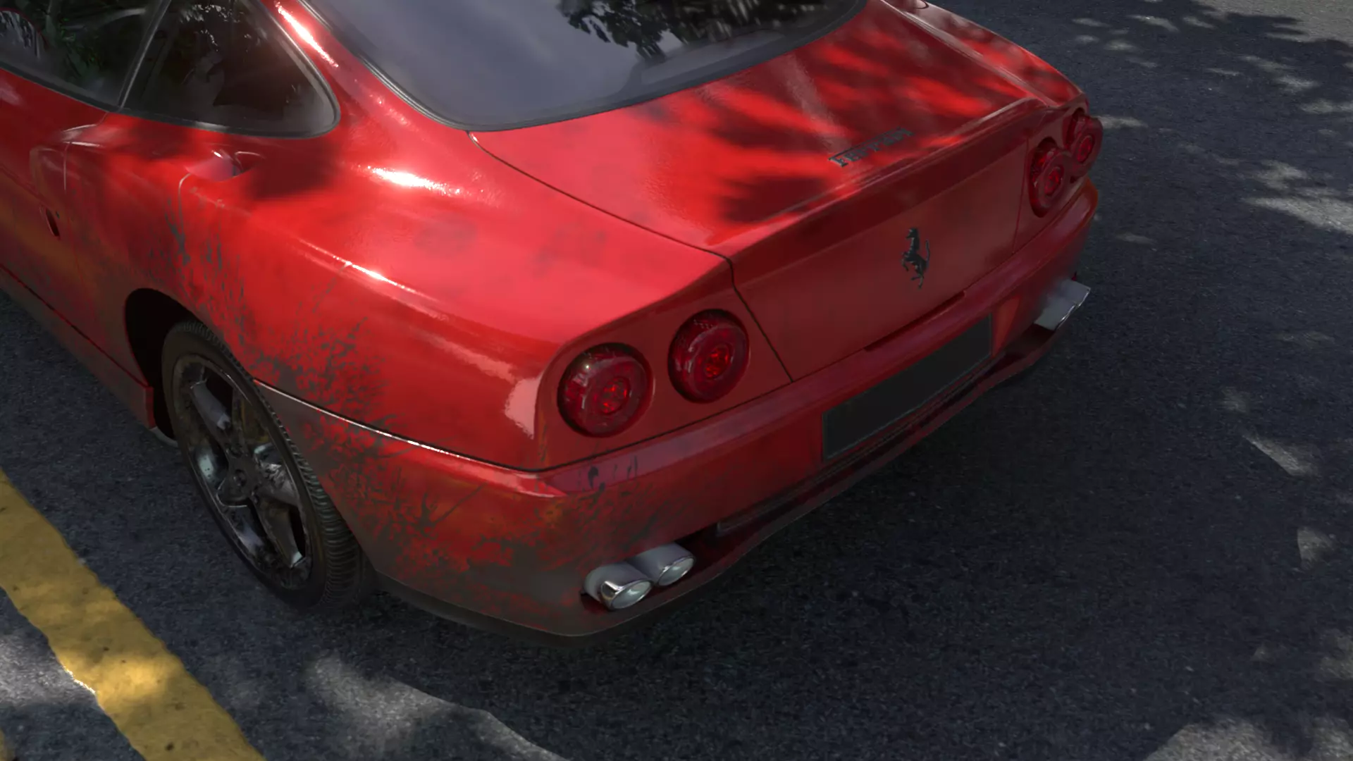 1996 Red Ferrari 550 Cinema 4D Octane Rendering 3D model_2
