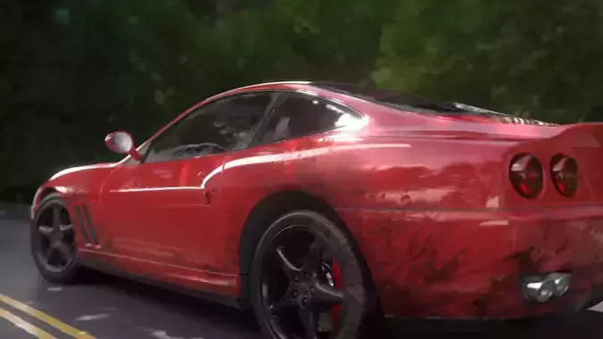 1996 Red Ferrari 550 Cinema 4D Octane Rendering