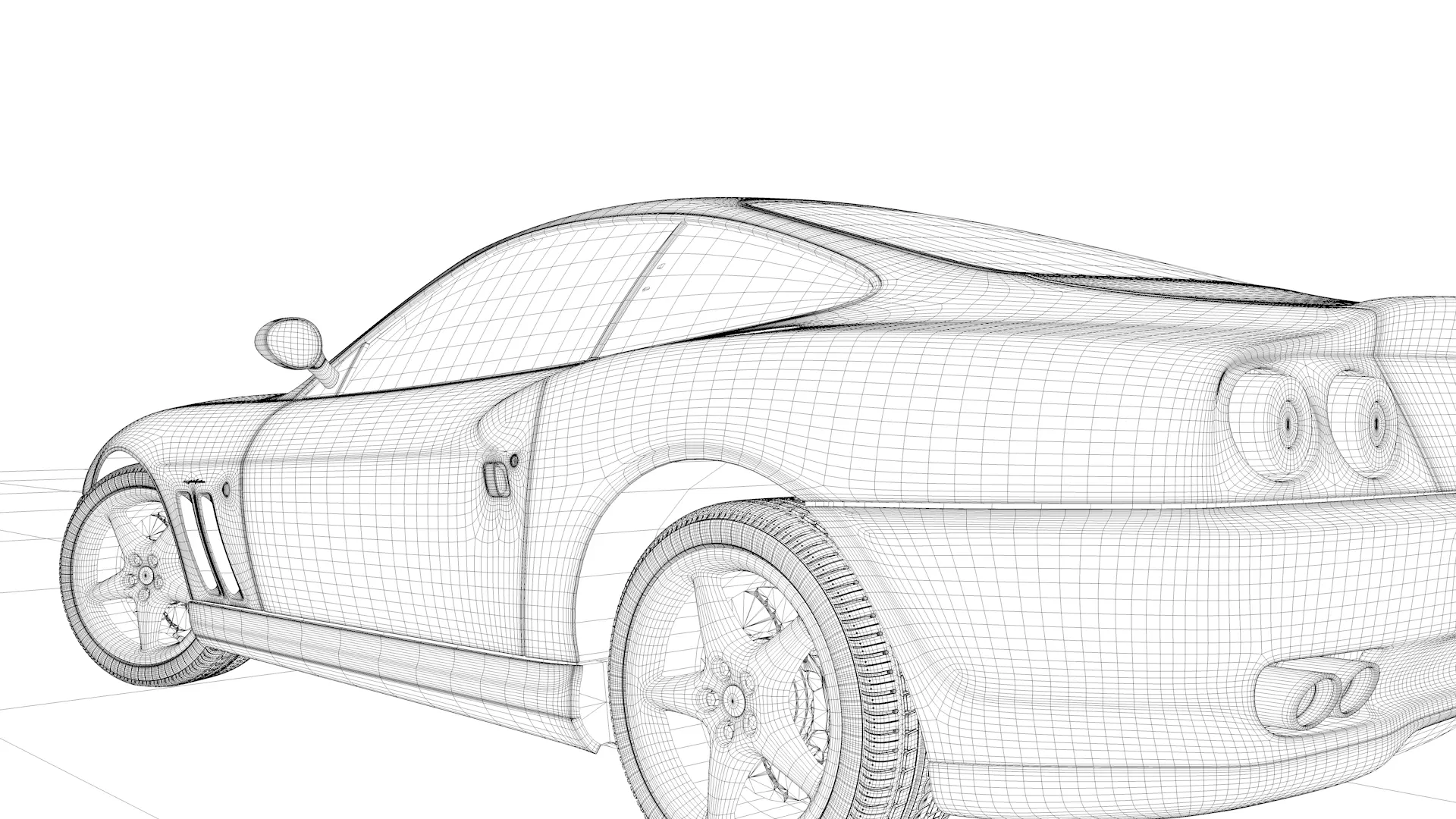 1996 Red Ferrari 550 Cinema 4D Octane Rendering 3D model_6