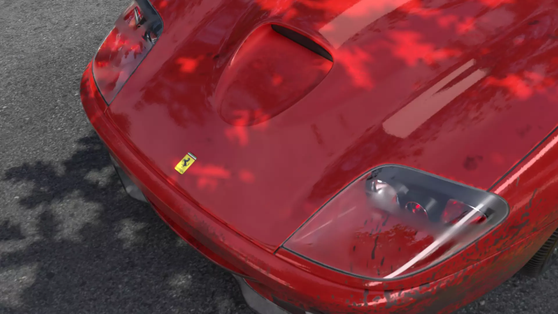 1996 Red Ferrari 550 Cinema 4D Octane Rendering 3D model_1