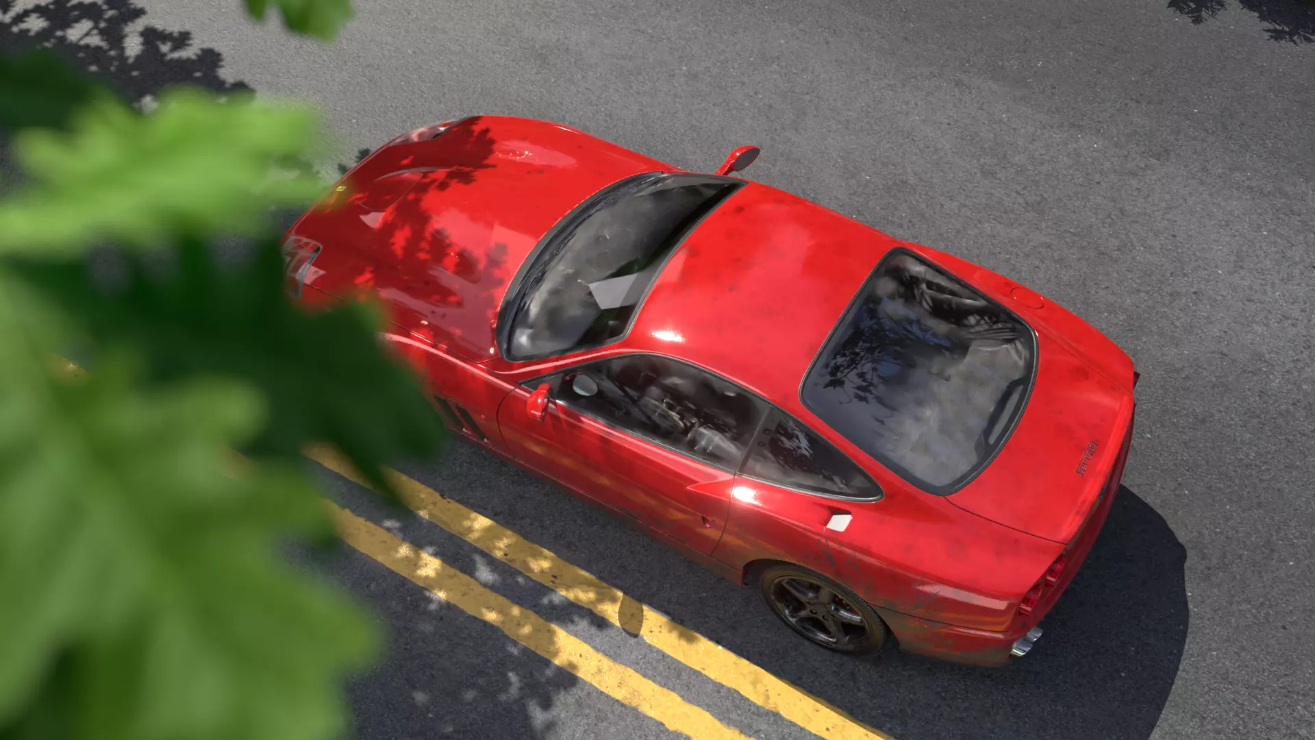 1996 Red Ferrari 550 Cinema 4D Octane Rendering 3D model_4