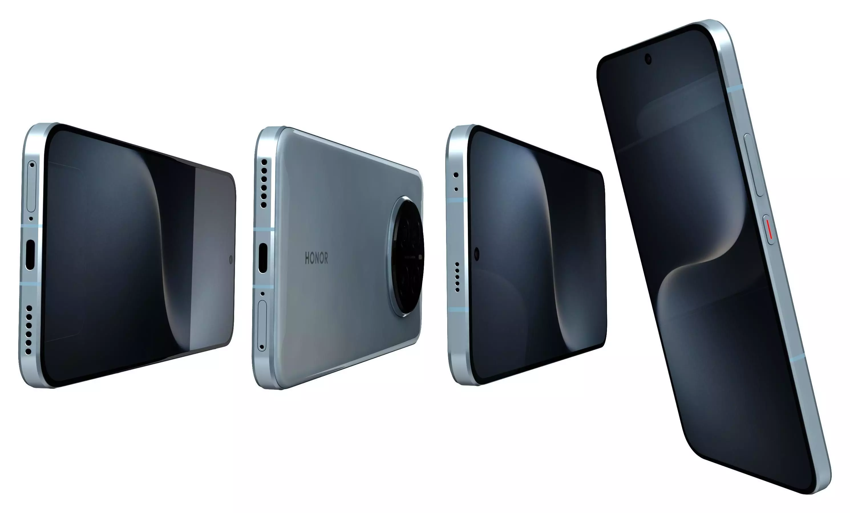 Honor Magic 7 Sky Blue High Poly 3D model_6