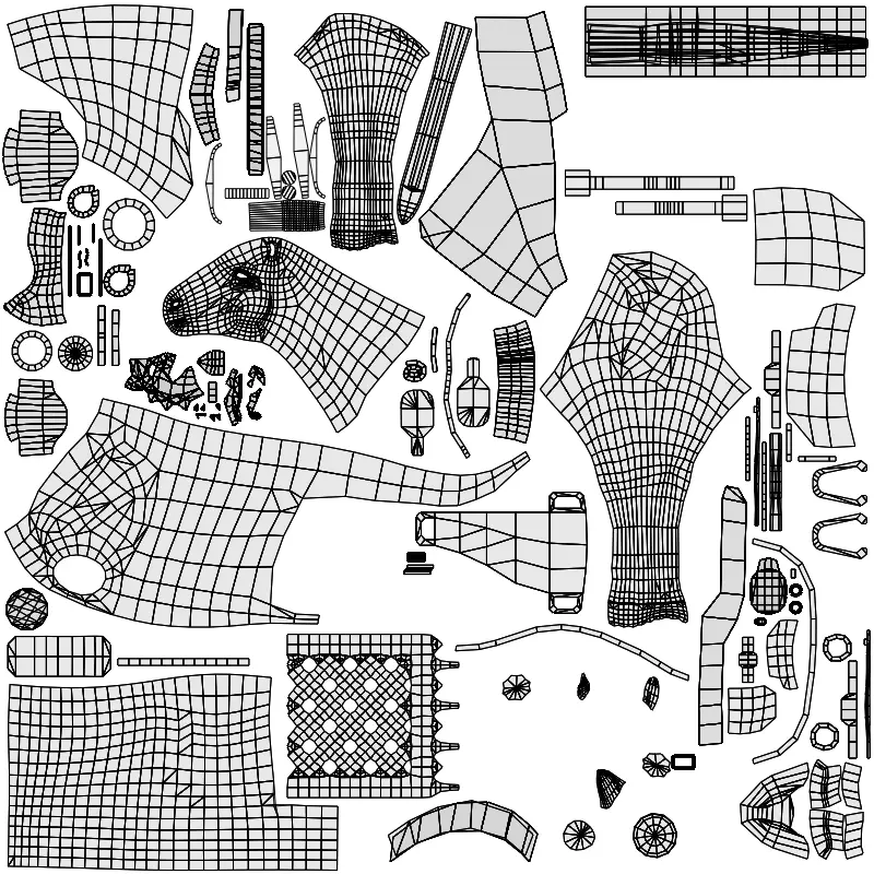 Armored Horse Low-poly 3D model_7