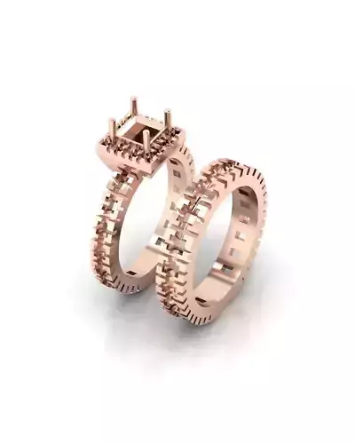 prince cut halo micro prong jewelry ring