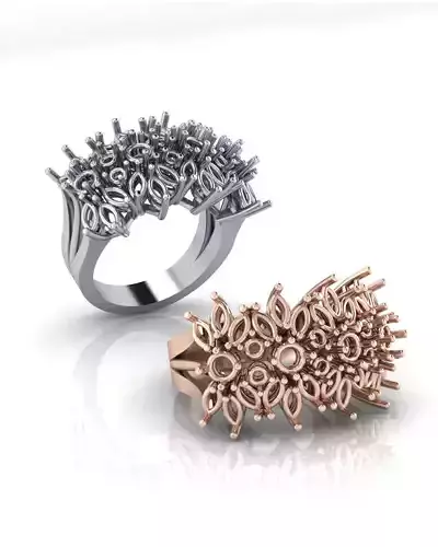 marquise and round jewelry ring