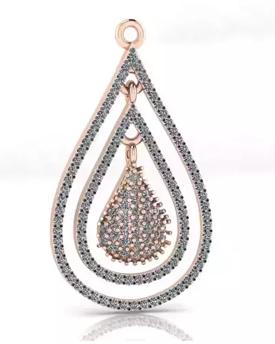pear pave setting jewelry pendant
