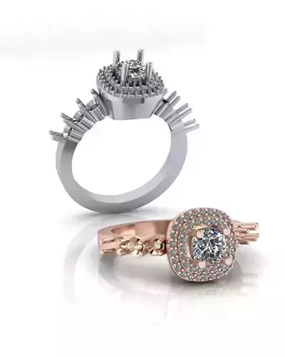 cushion halo engagement high jewelry ring