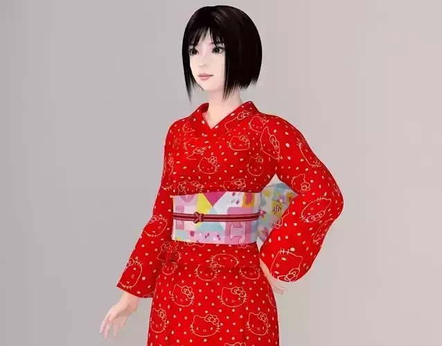 Satomi in kimono  pose 01