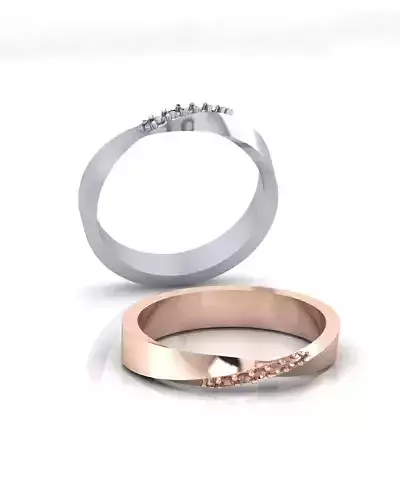twisted luxury jewelry ring 3D print model