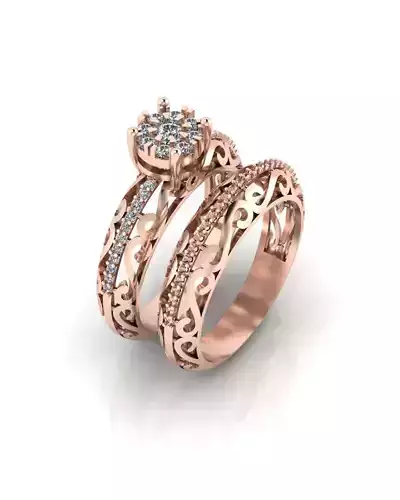 flower setting engagement jewelry ring