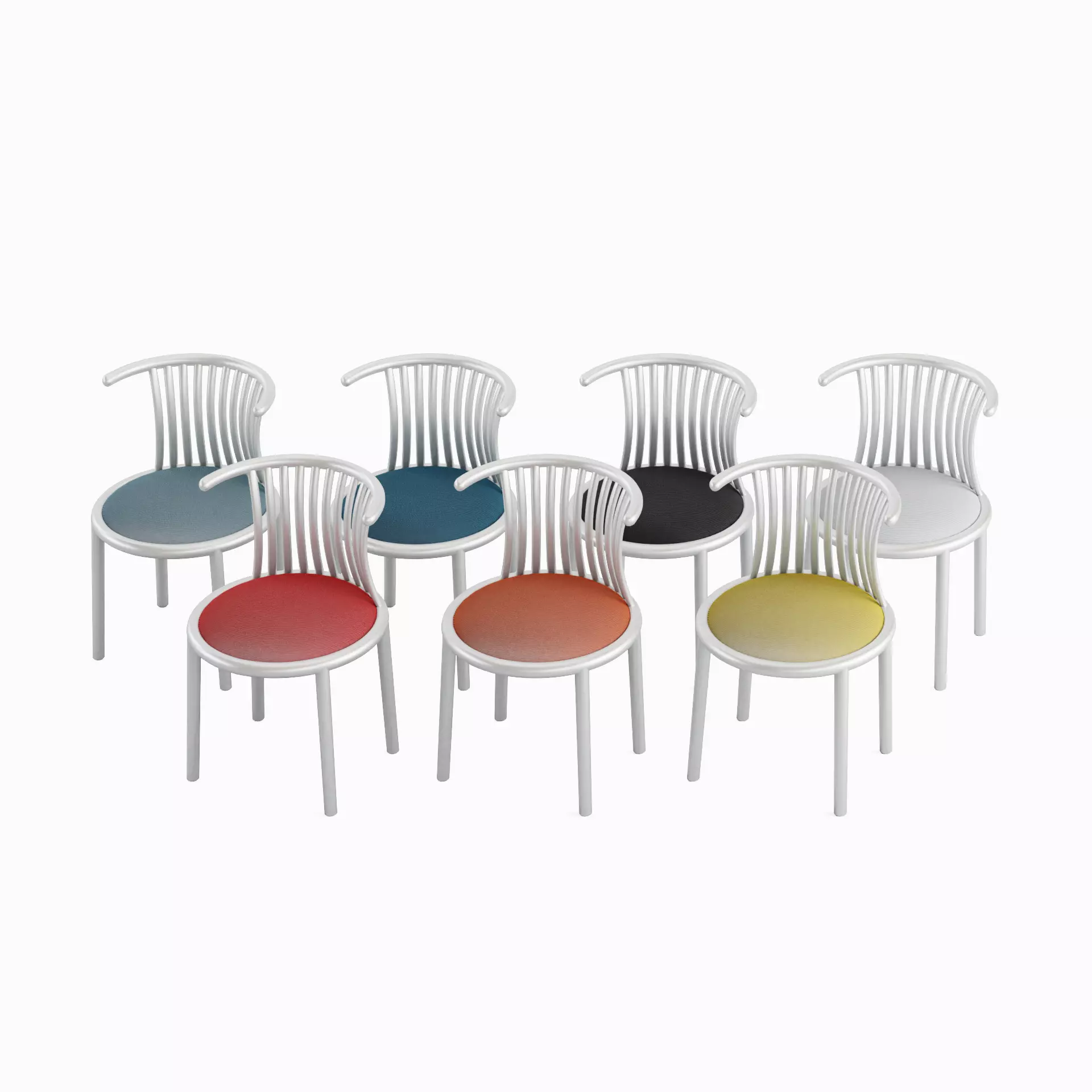 Curved Iron Chair Pack 3D Model Collection_0