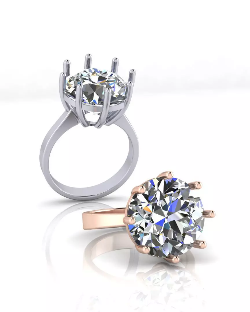 round engagement jewelry ring 3D print model_0