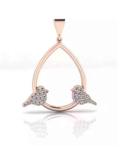 two bird jewelry pendant