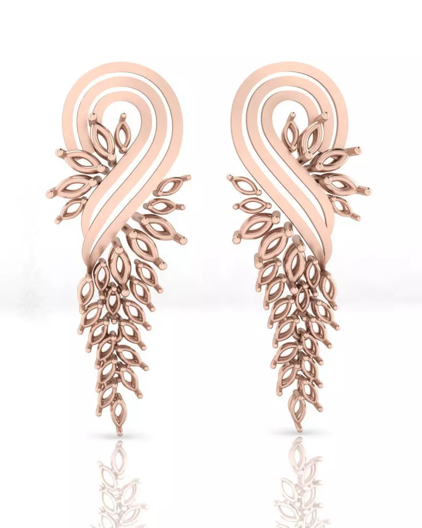 free marquise jewelry earring Free 3D print model