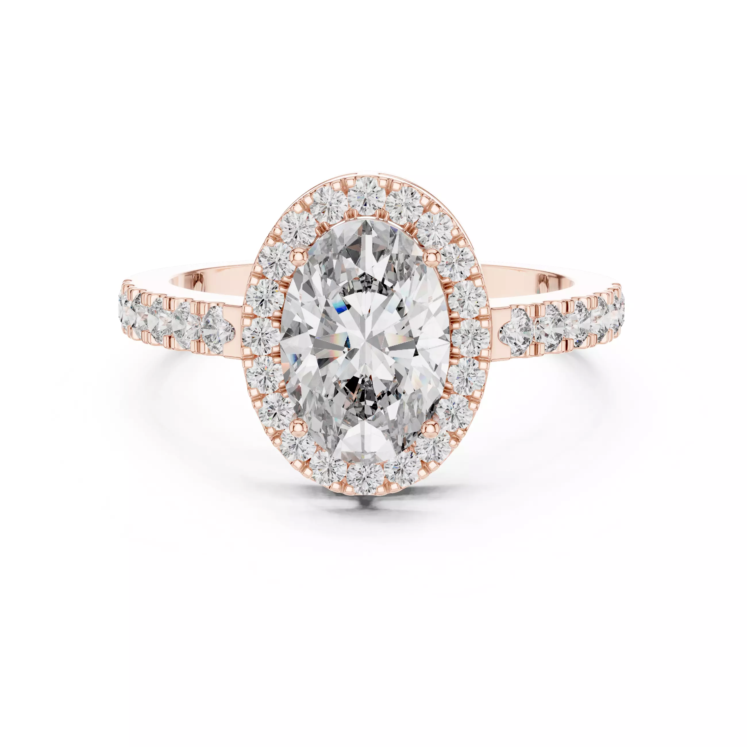 Oval Diamond Solitaire Ring 3D print model