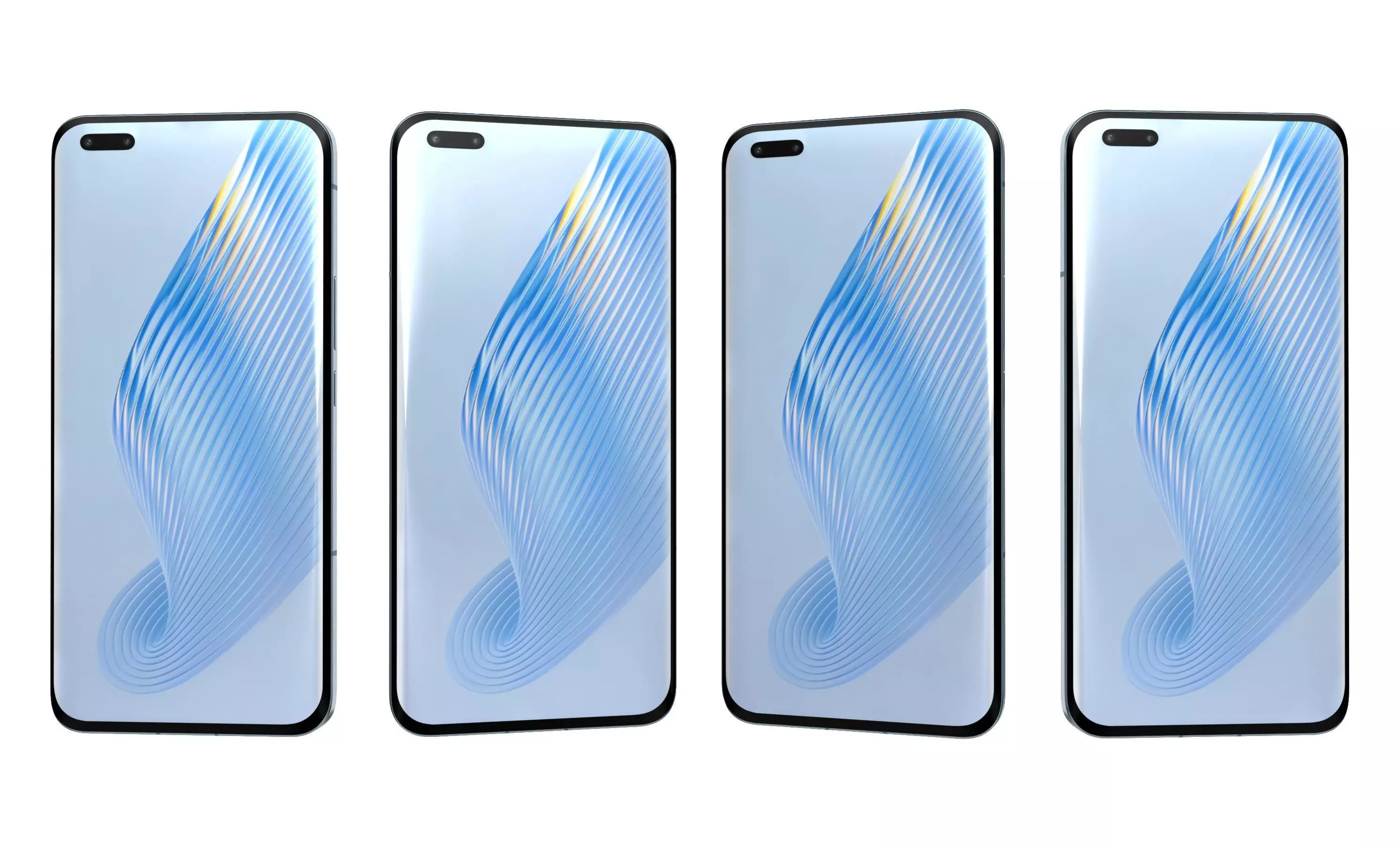 Honor Magic5 Pro Blue High Poly 3D model_28