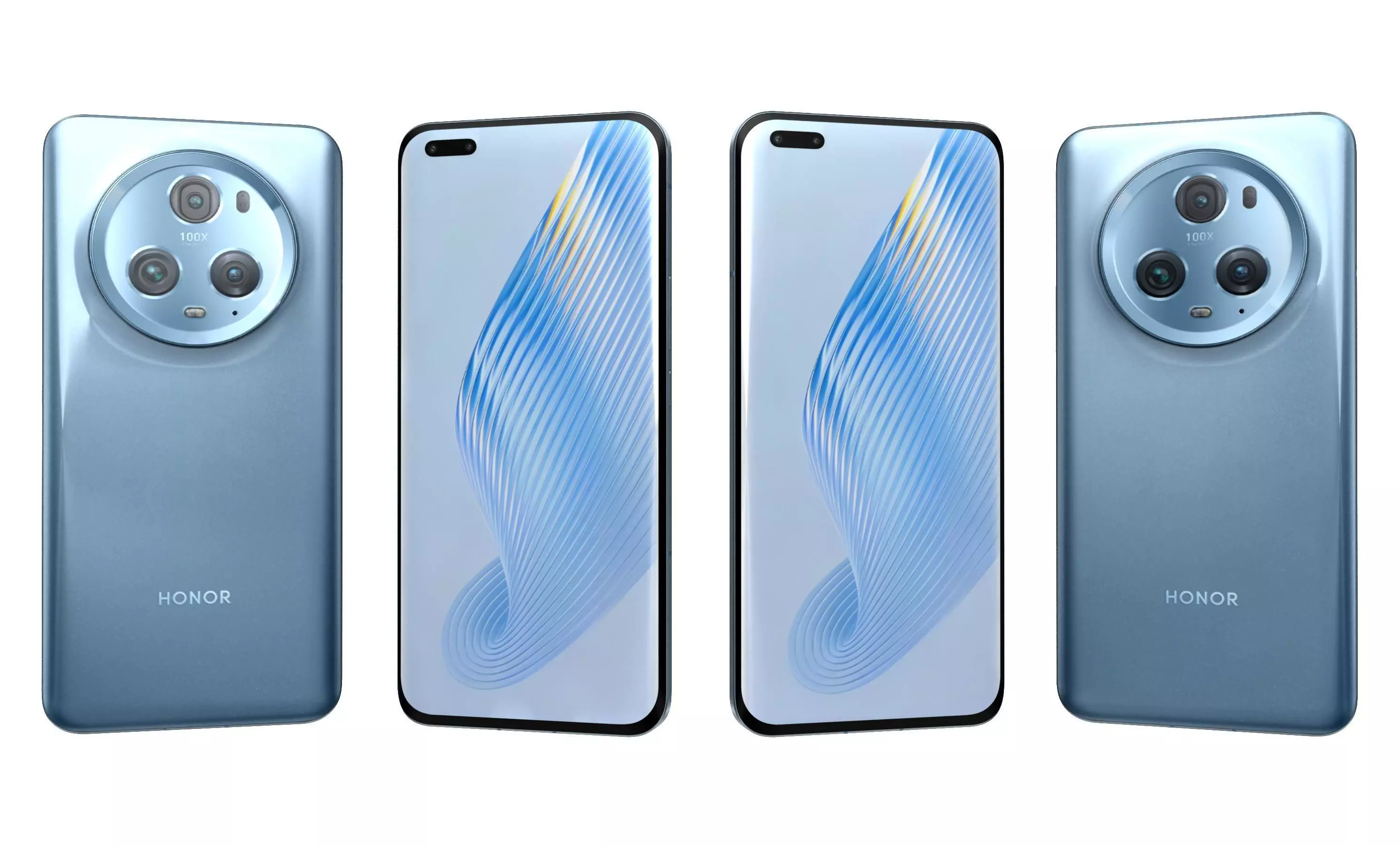 Honor Magic5 Pro Blue High Poly 3D model_0