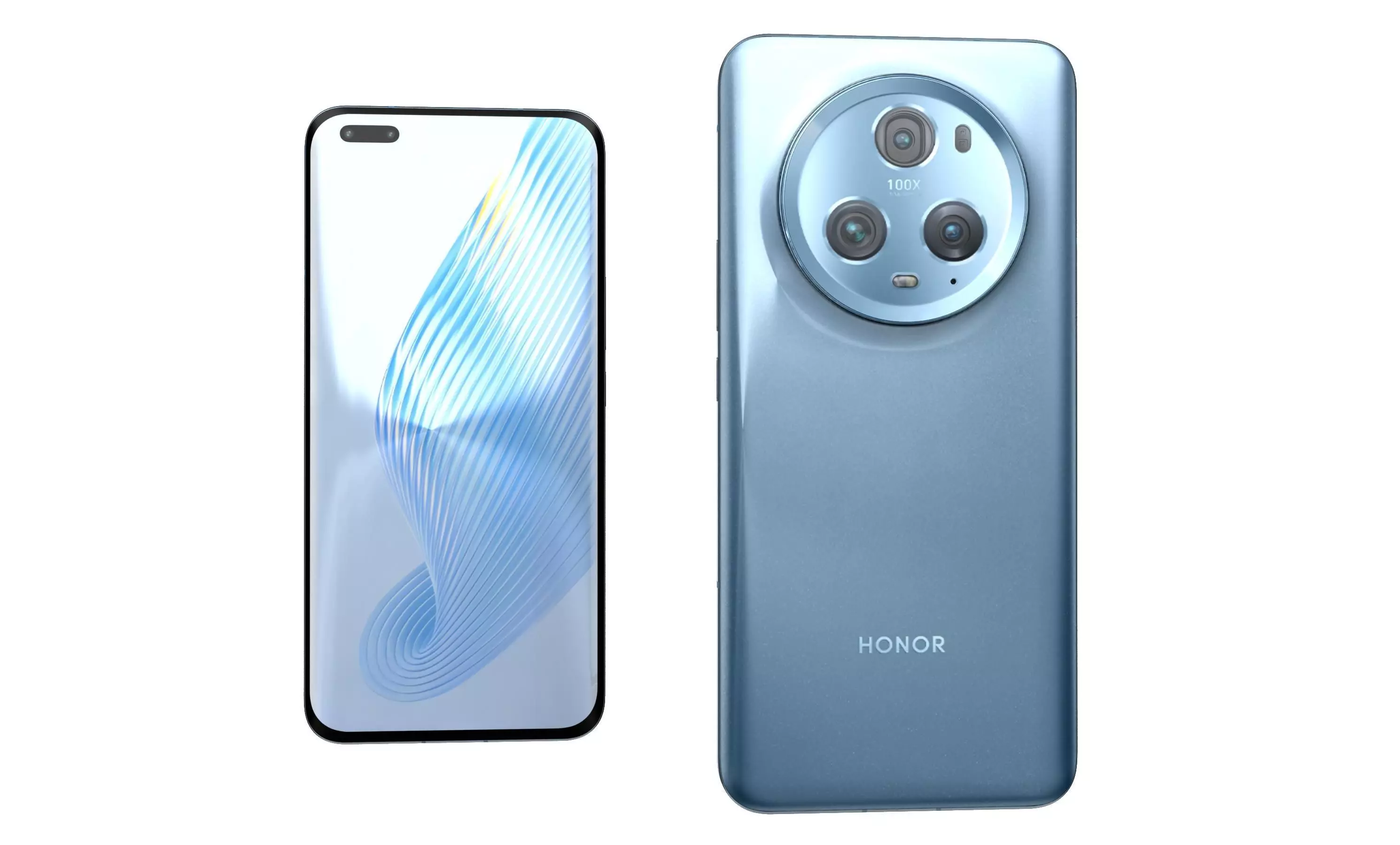 Honor Magic5 Pro Blue High Poly 3D model_1