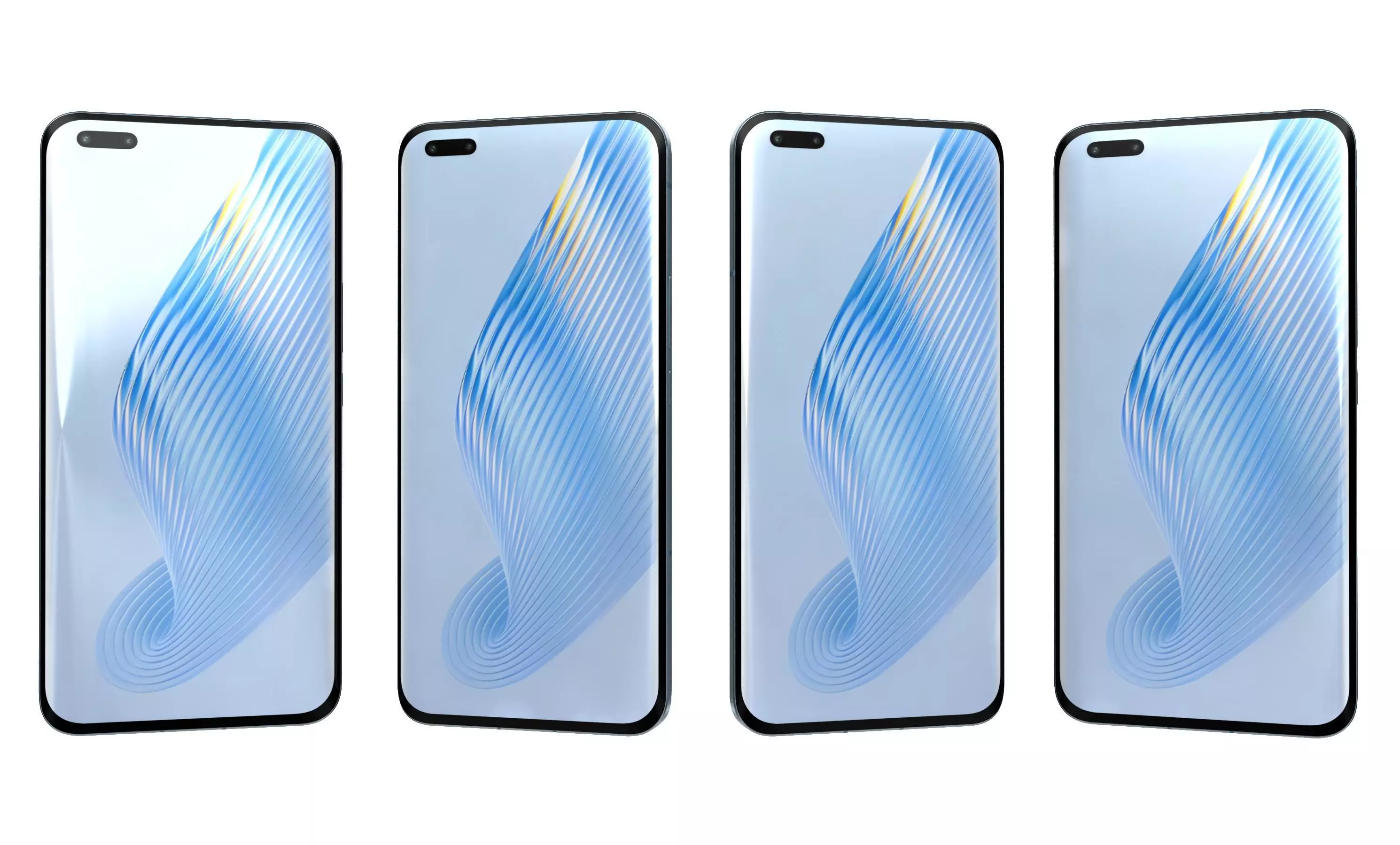 Honor Magic5 Pro Blue High Poly 3D model_10