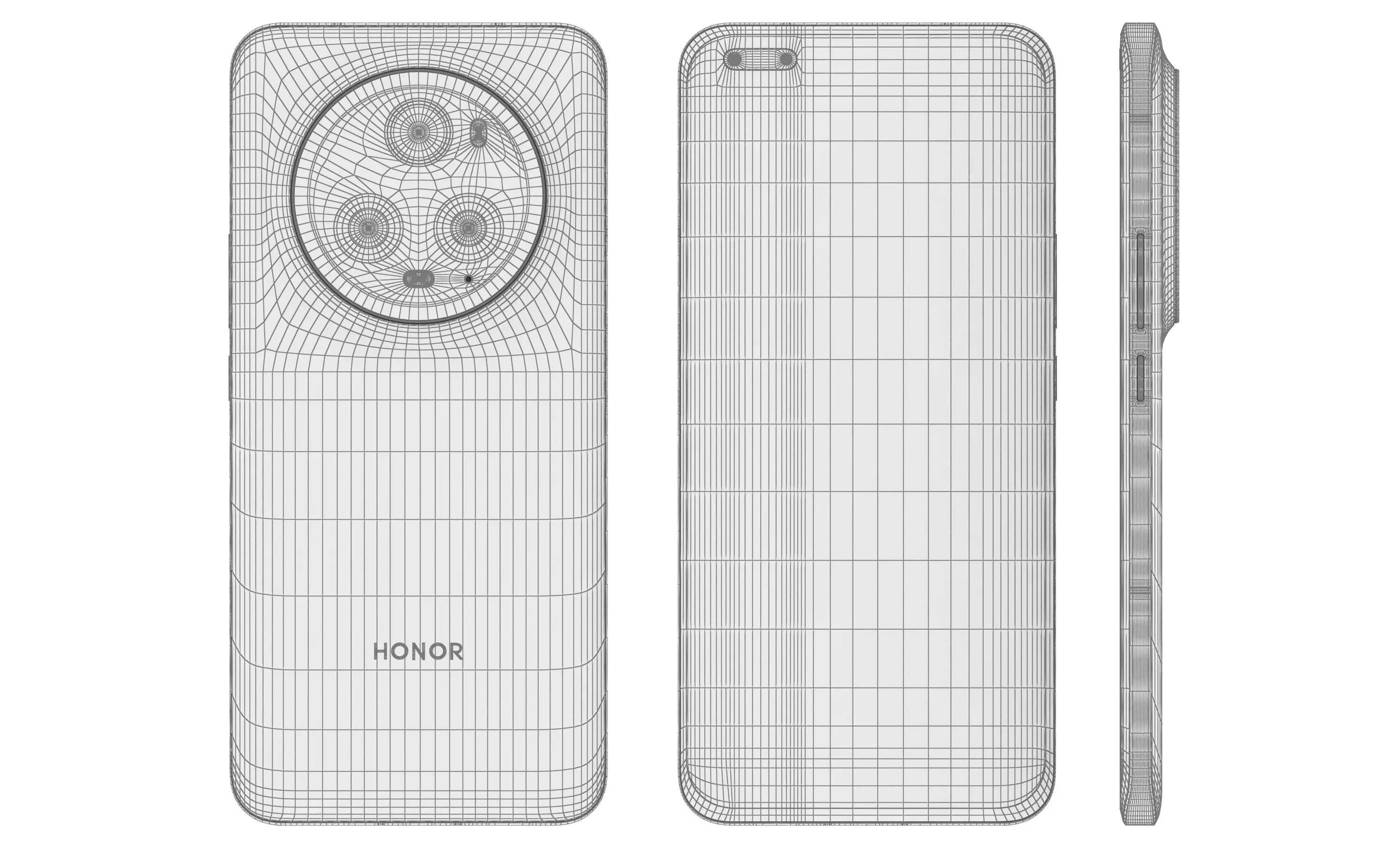 Honor Magic5 Pro Blue High Poly 3D model_11