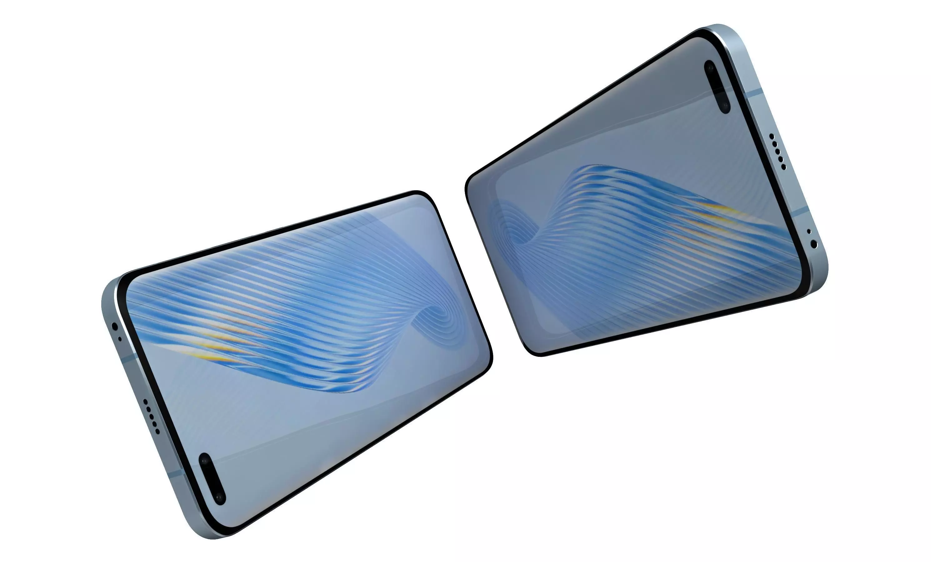 Honor Magic5 Pro Blue High Poly 3D model_3