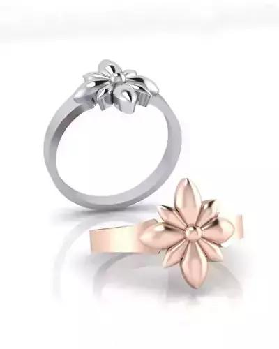 flower minimal gold ring