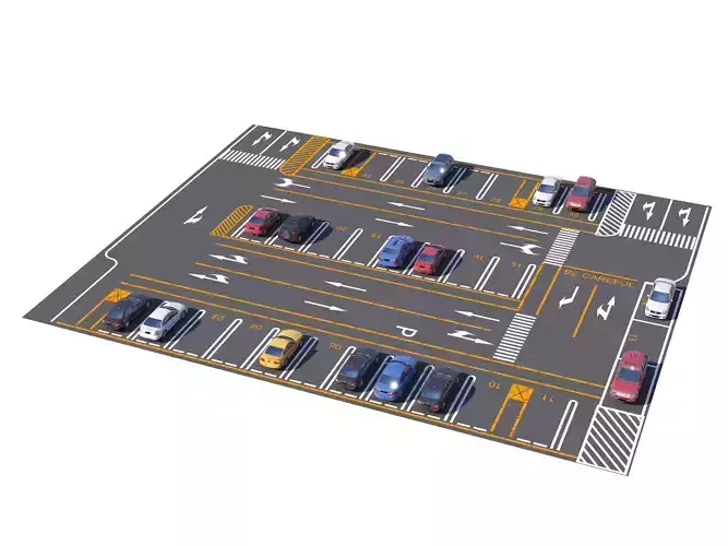 Parking Lot Scene with