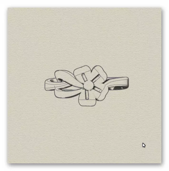 bow tie gold ring 3D print model_5