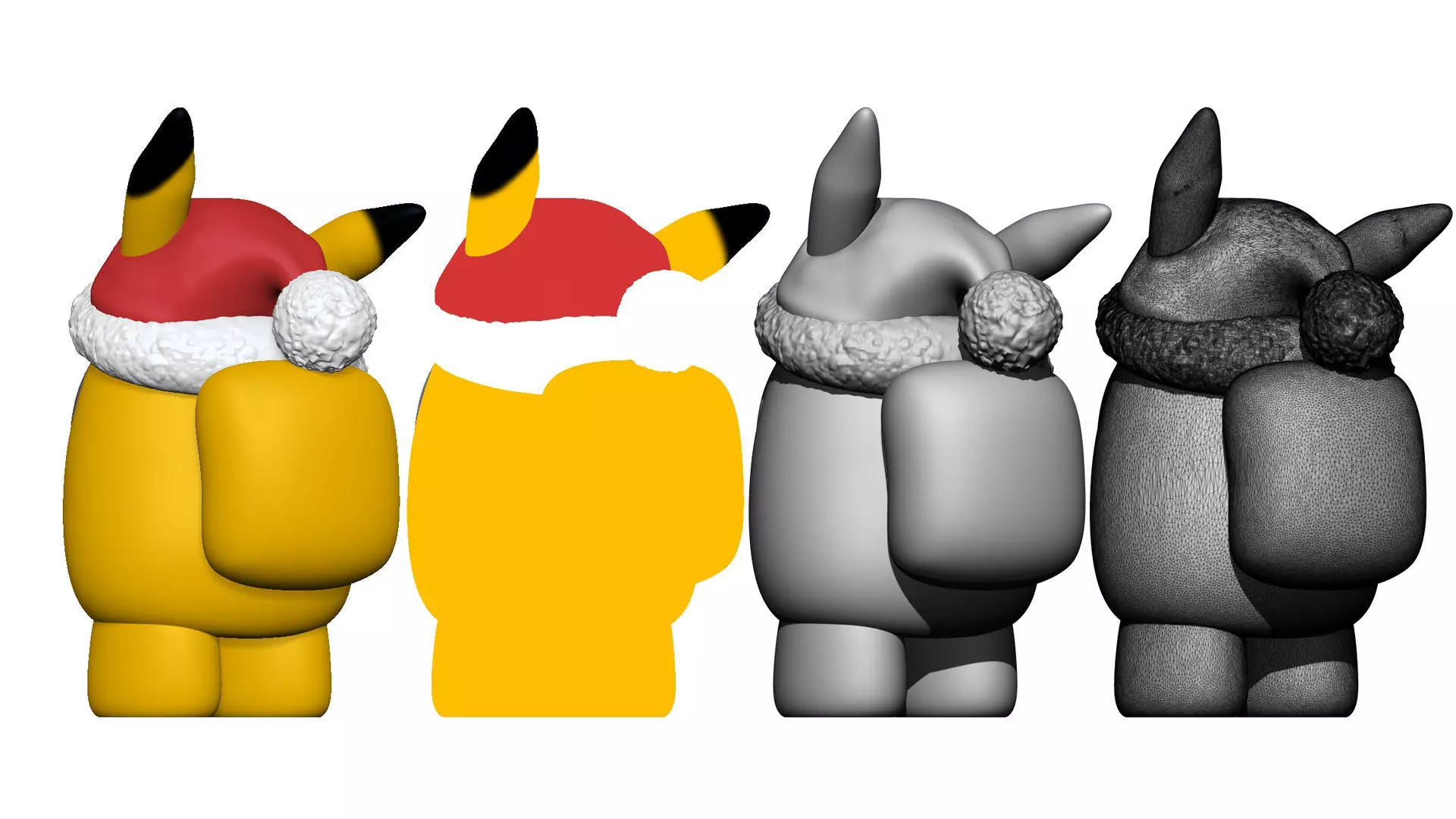 S00062 Christmas Pikachu Crewmate Cute Holiday 3D Model 3D print model_5