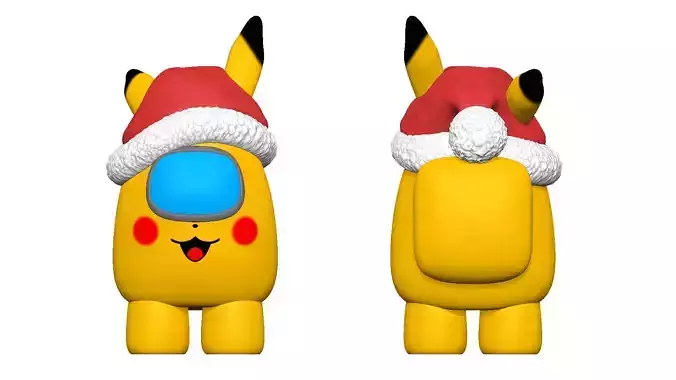 S00062 Christmas Pikachu Crewmate Cute Holiday 3D Model 3D print model S00062 Christmas Pikachu Crewmate Cute Holiday 3D Model 3D print model