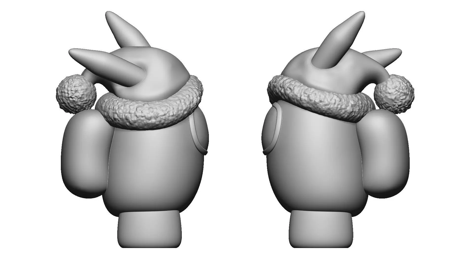 S00062 Christmas Pikachu Crewmate Cute Holiday 3D Model 3D print model_3