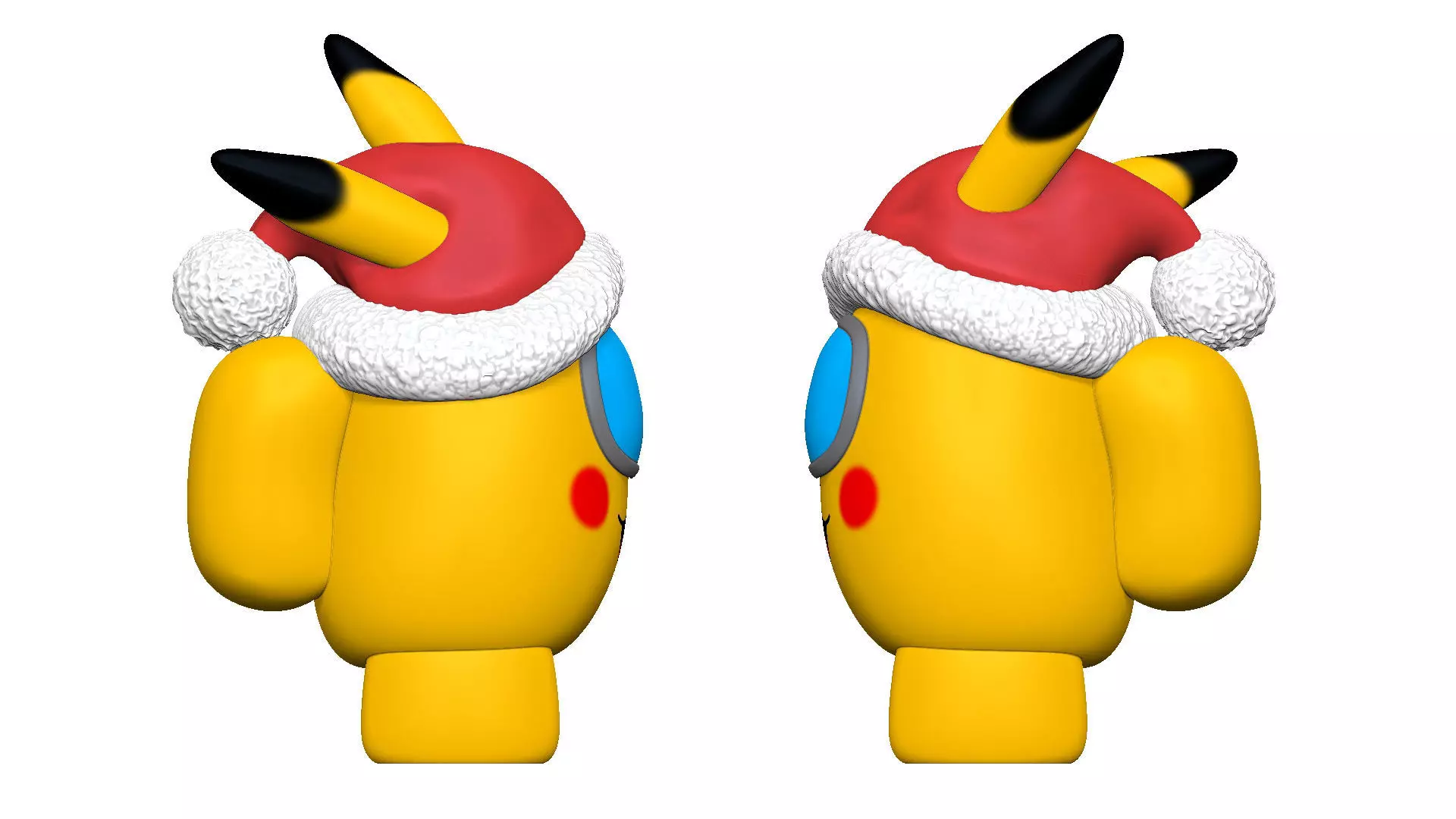 S00062 Christmas Pikachu Crewmate Cute Holiday 3D Model 3D print model_1