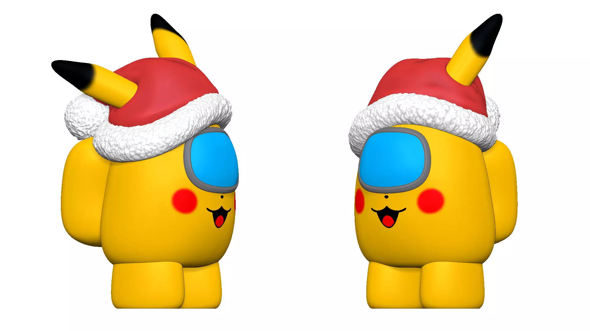 S00062 Christmas Pikachu Crewmate Cute Holiday 3D Model 3D print model_6