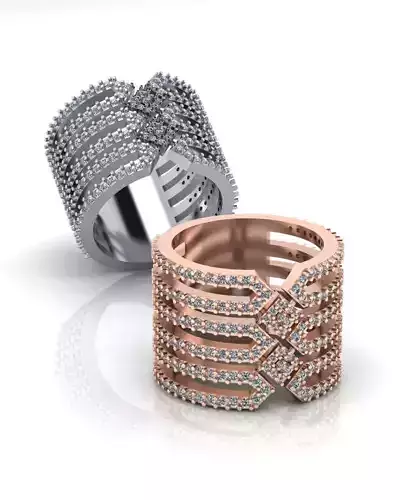 pave setting high jewelry ring
