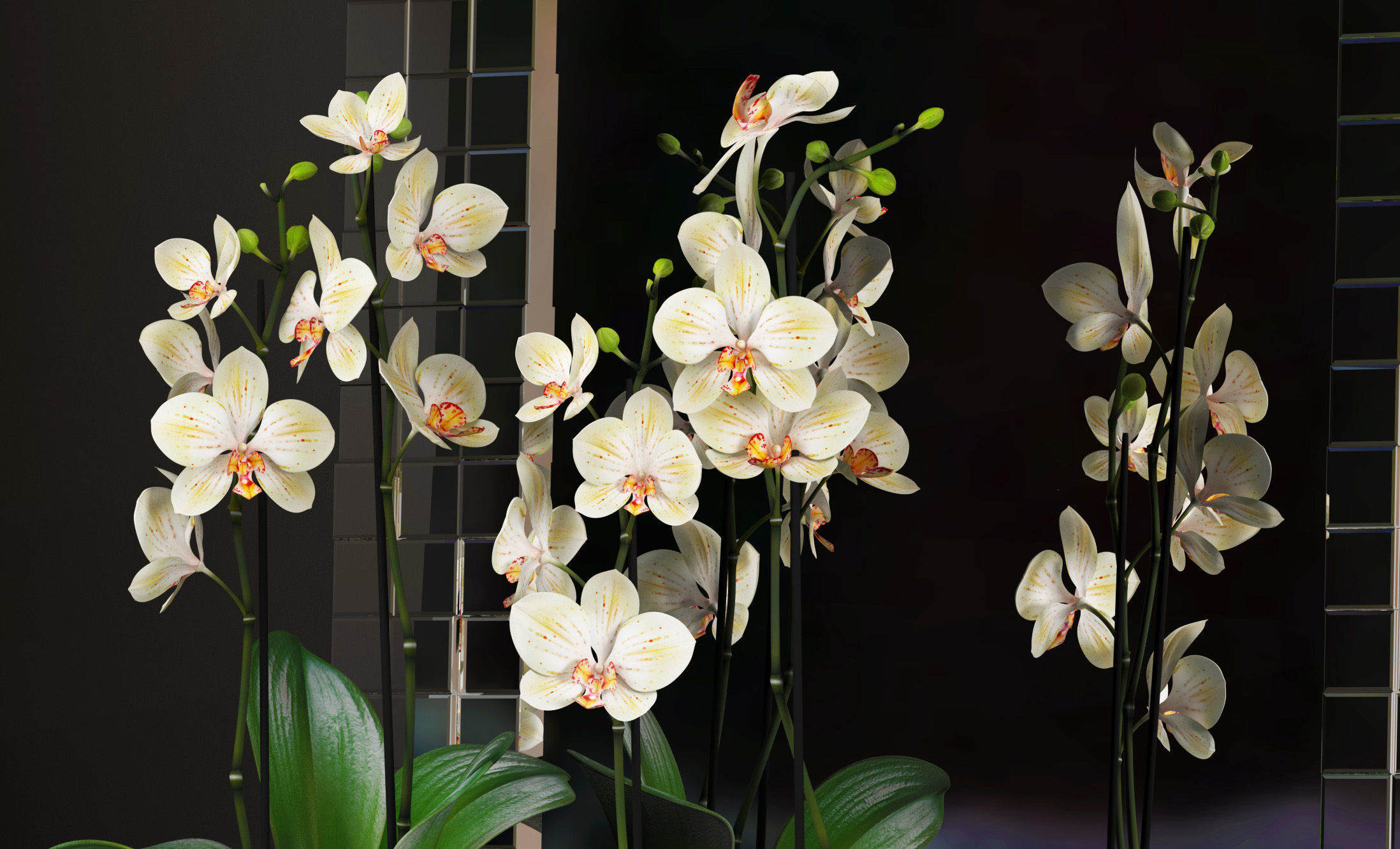 Decorative vase set 3D model_1