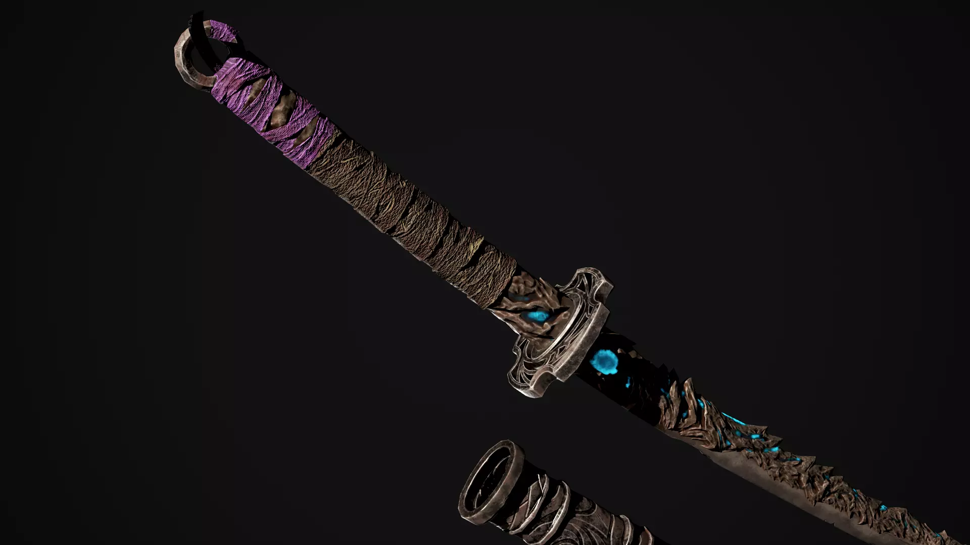 Youkai Katana - Japanese Fantasy swords - Game ready 3D model Low-poly 3D model_16