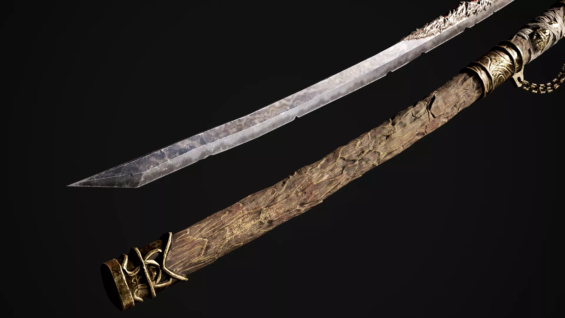 Youkai Katana - Japanese Fantasy swords - Game ready 3D model Low-poly 3D model_13