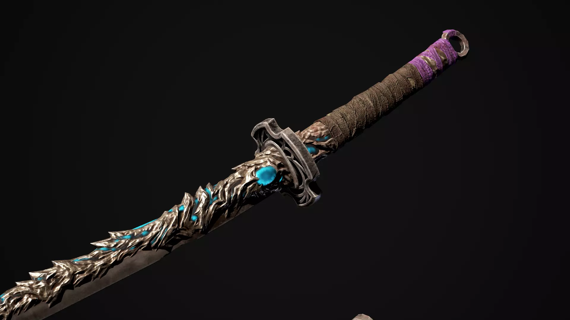 Youkai Katana - Japanese Fantasy swords - Game ready 3D model Low-poly 3D model_9