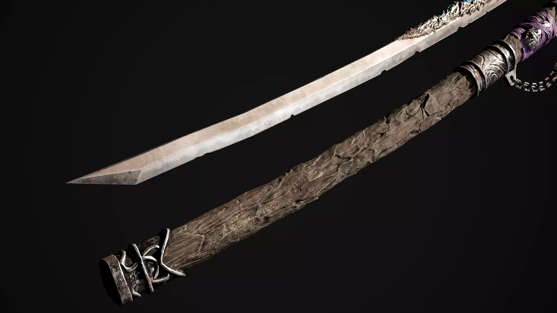 Youkai Katana - Japanese Fantasy swords - Game ready 3D model Low-poly 3D model_14