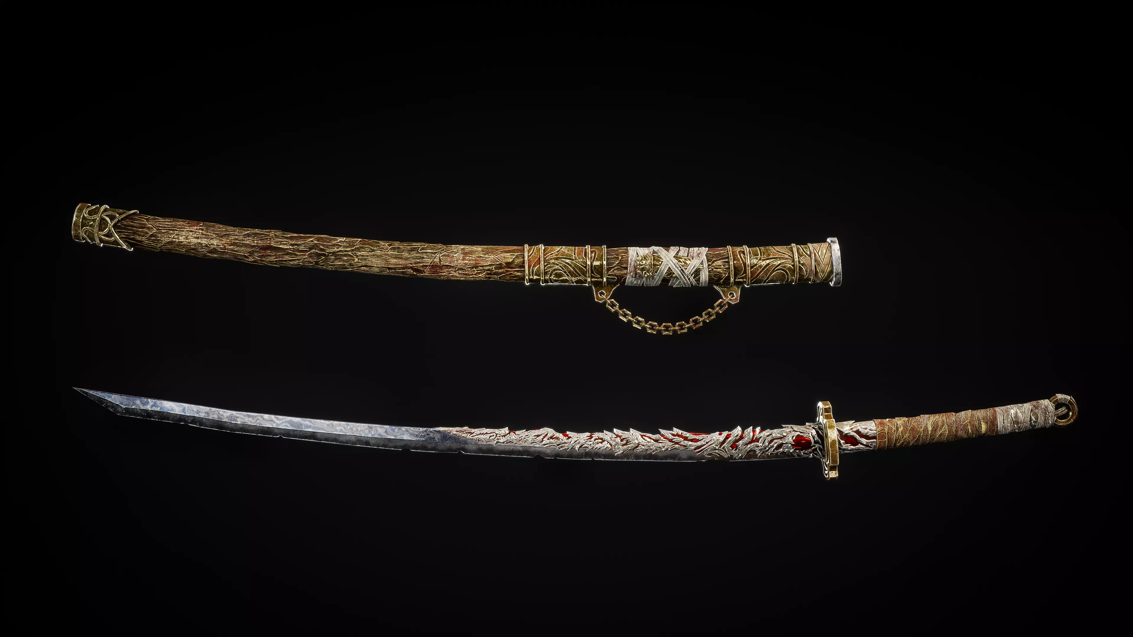 Youkai Katana - Japanese Fantasy swords - Game ready 3D model Low-poly 3D model_4