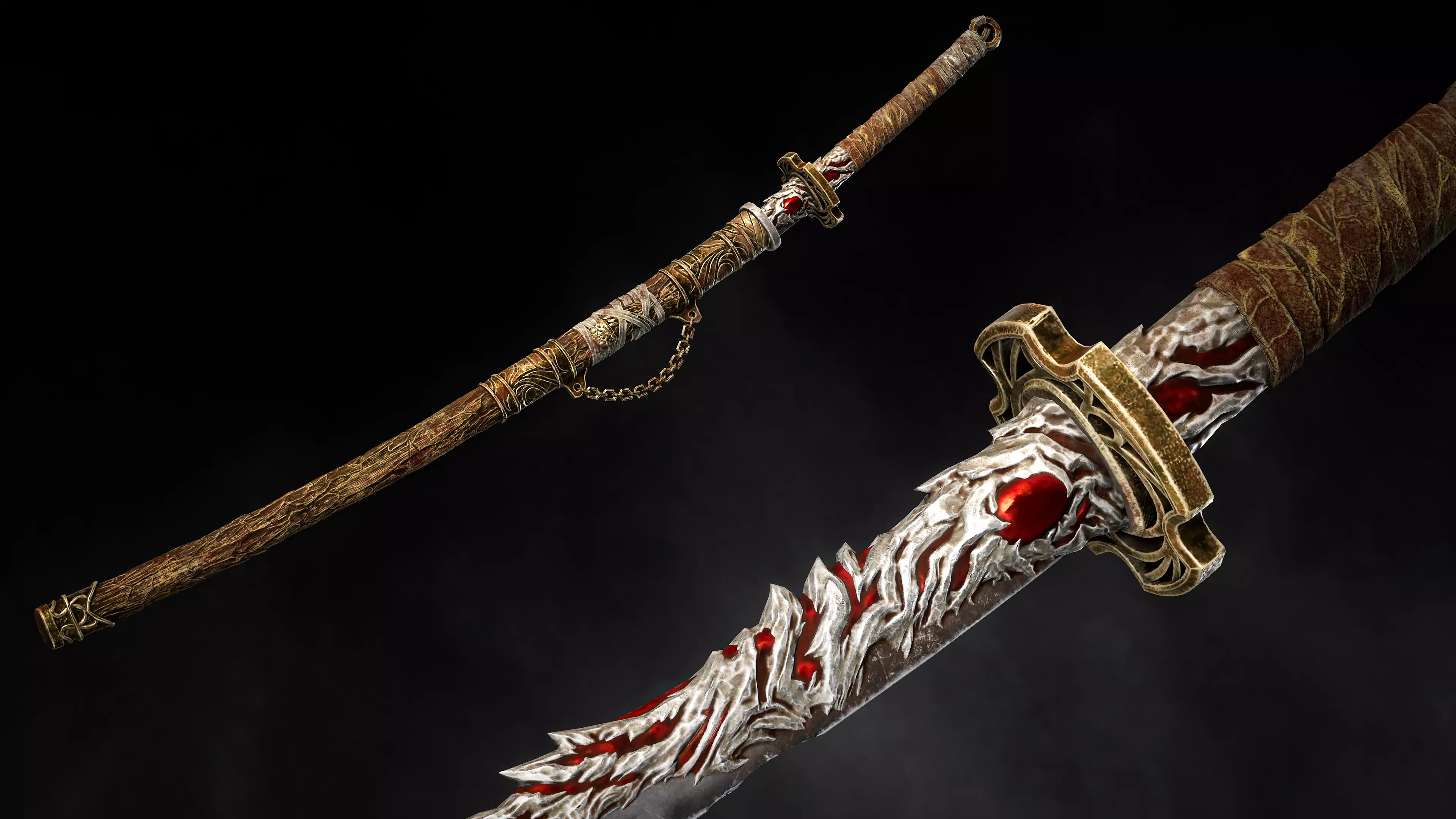 Youkai Katana - Japanese Fantasy swords - Game ready 3D model Low-poly 3D model_17