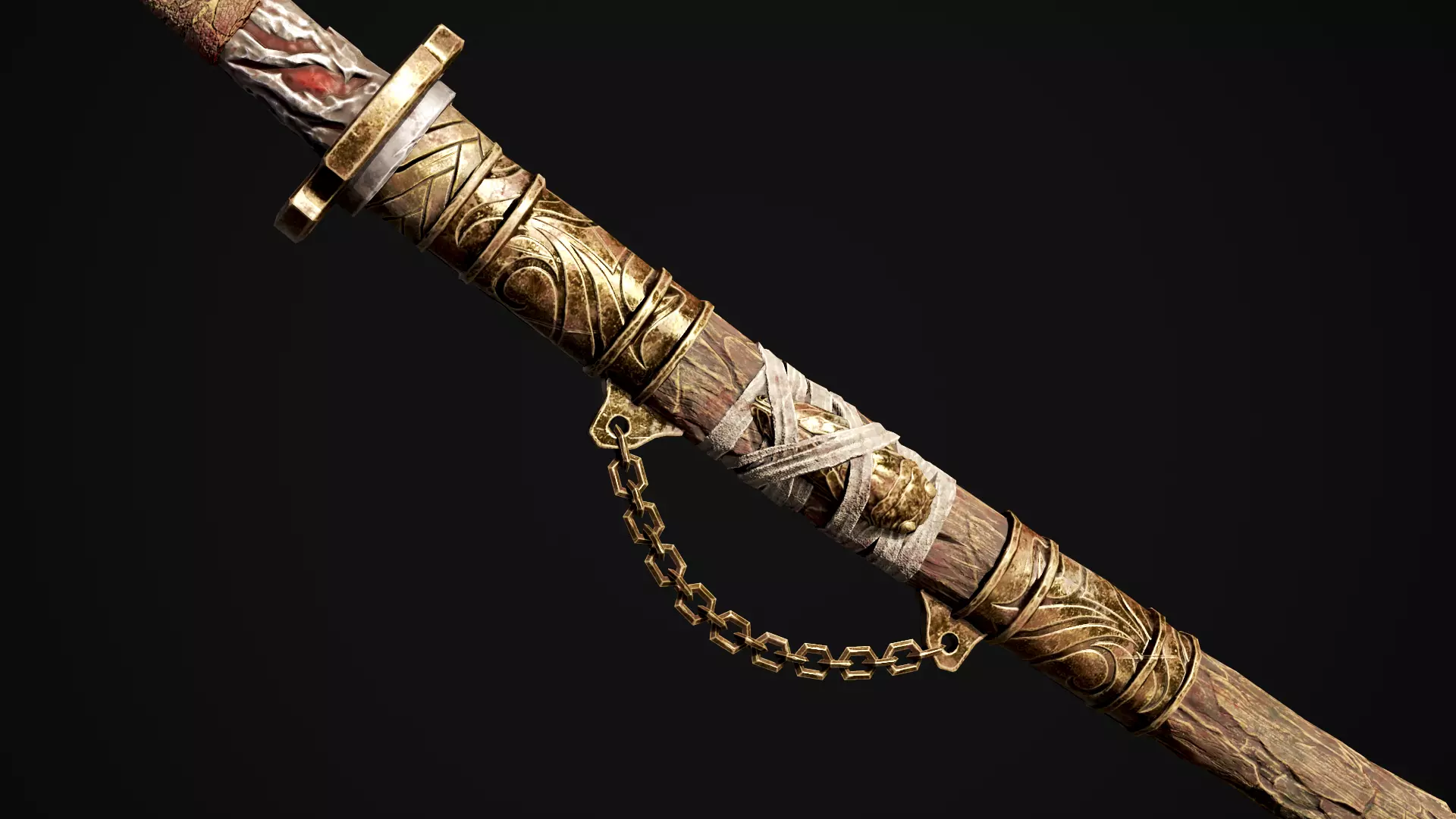 Youkai Katana - Japanese Fantasy swords - Game ready 3D model Low-poly 3D model_5